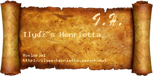 Ilyés Henrietta névjegykártya
