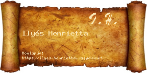 Ilyés Henrietta névjegykártya